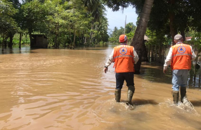 Inundación en Nueva Concepción, Escuintla. (Foto Prensa Libre: Conred) 