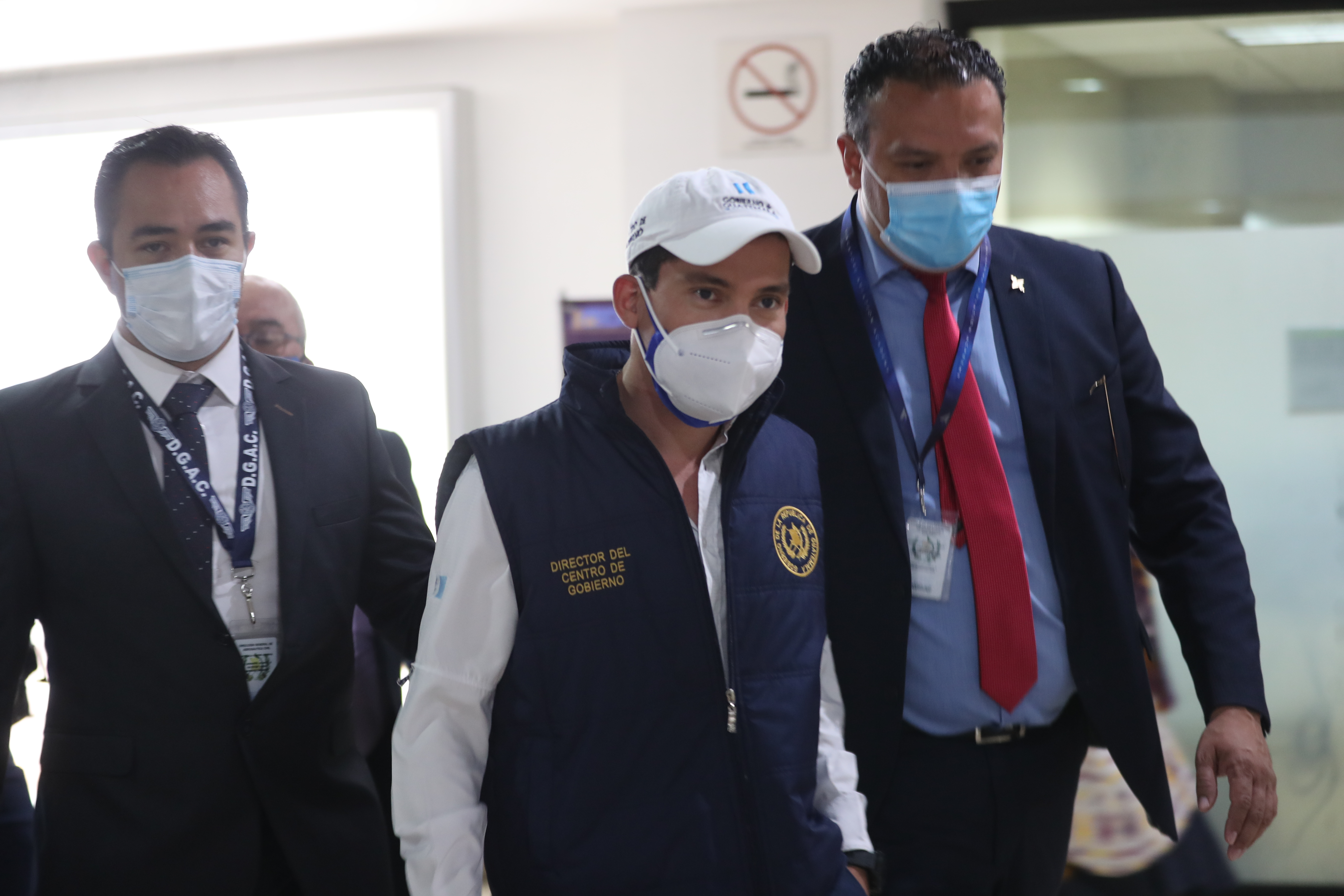 Miguel Martínez, titular del Centro de Gobierno, participó en el acto de reapertura del aeropuerto internacional La Aurora, el pasado 18 de septiembre: Fotografía: Prensa Libre. 