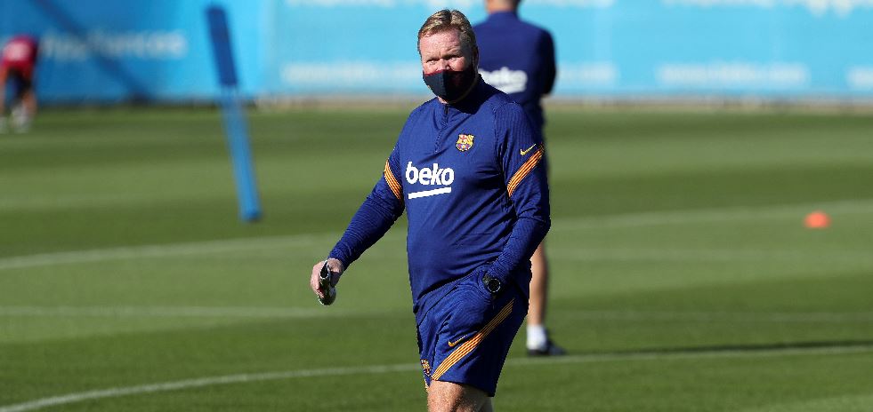 Ronald Koeman, durante las prácticas de esta semana con el Barcelona. (Foto Prensa Libre: EFE)