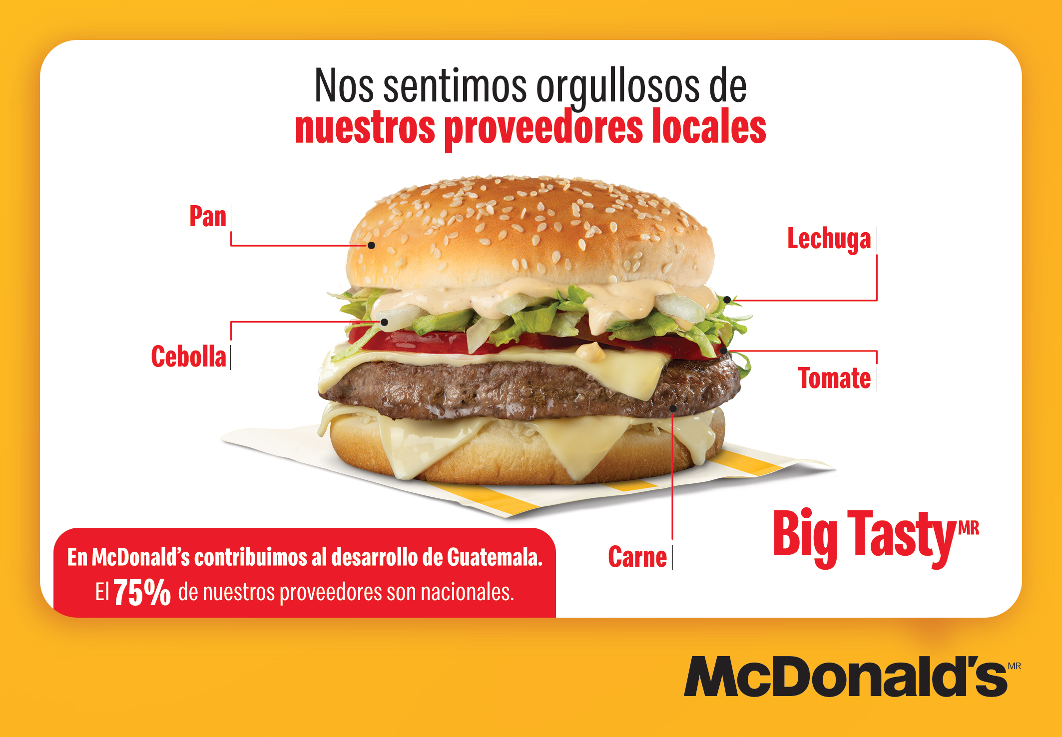 McDonald´s mantiene el 75 por ciento de sus proveedores de origen guatemalteco. Foto Prensa Libre: Cortesía.