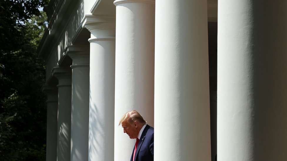 Trump ha estado en la Casa Blanca y fuera de la luz pública la mayor parte del tiempo desde la elección. GETTY IMAGES