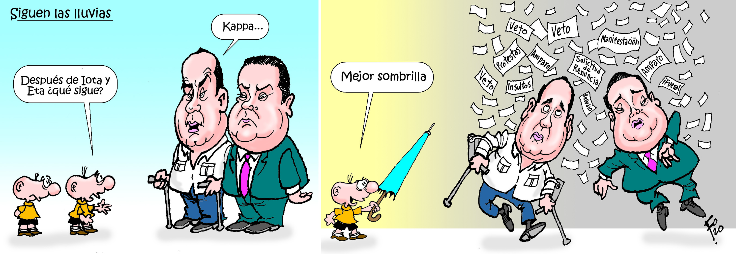 Personajes: Alejandro Giammattei y Allan Rodriguez.