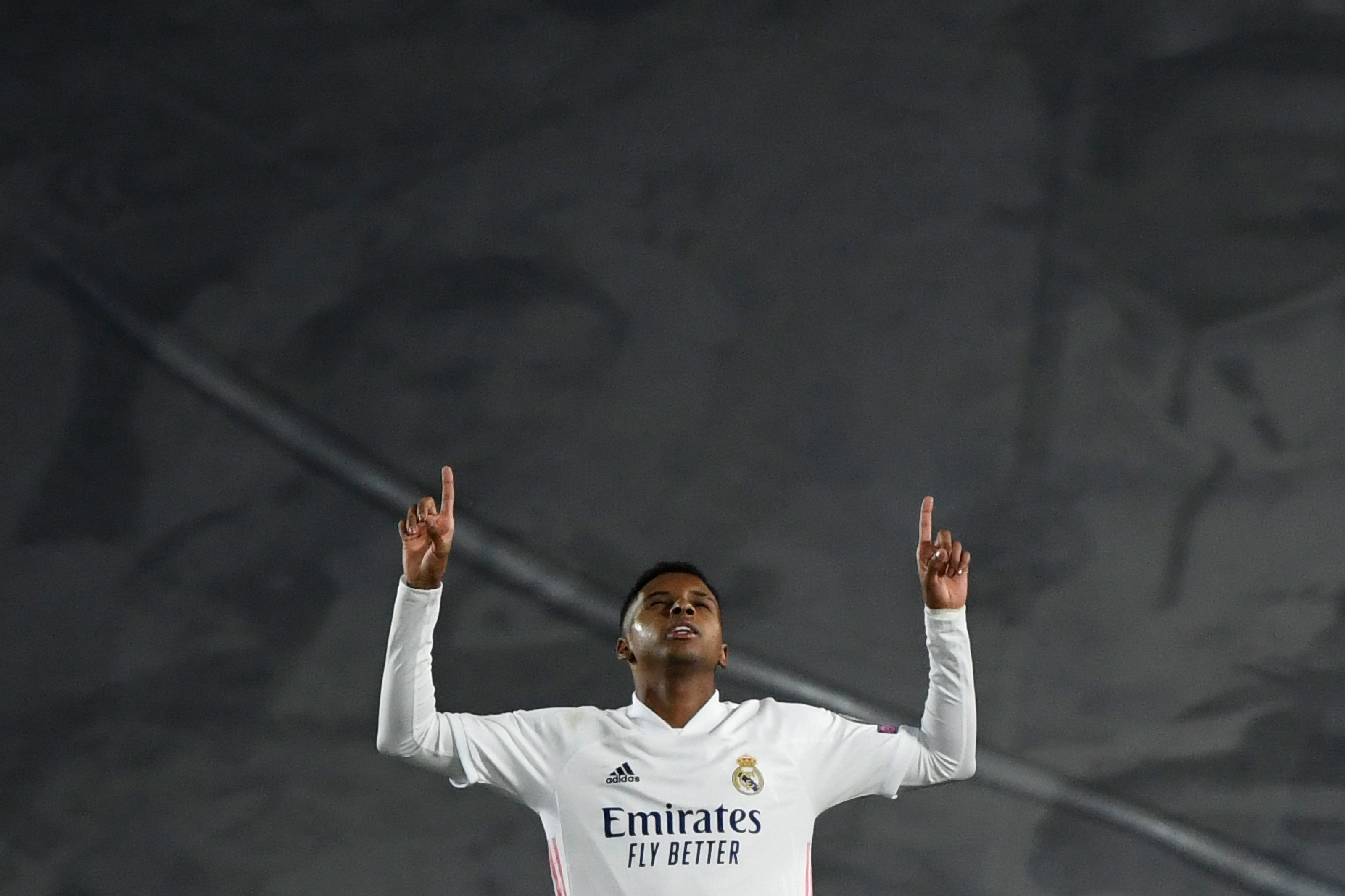 El brasileño Rodrygo está listo para enfrentar al Liverpool. (Foto Prensa Libre: AFP)