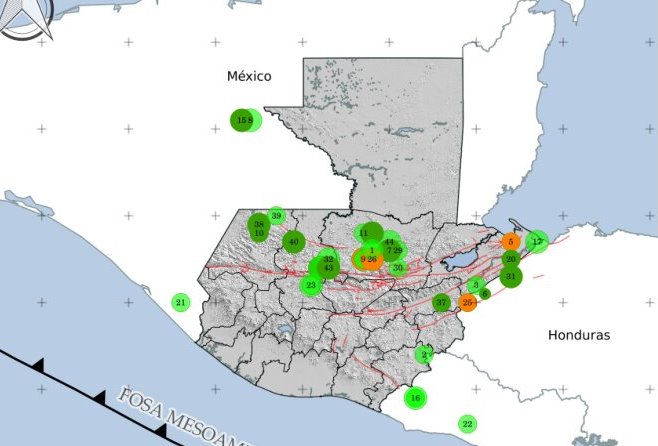 Los temblores se concentran en la Franja Transversal del Norte. (Imagen: Insivumeh)