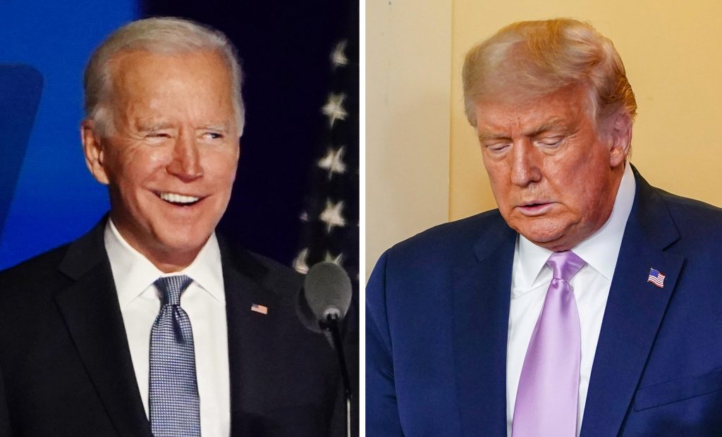 La confirmación de Biden por el Colegio Electoral es un golpe para Trump, quien no ha aceptado la derrota. (Foto Prensa Libre: EFE)