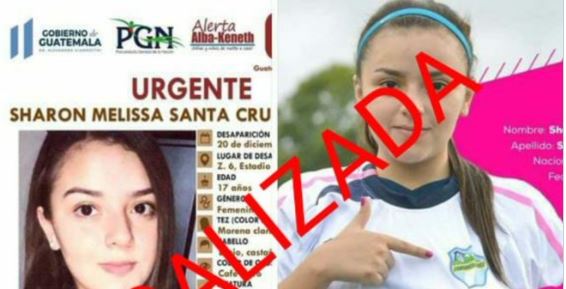 Sharon Santacruz fue localizada en Izabal. 