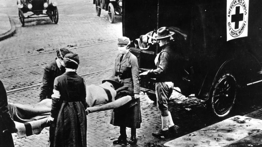 Fotografía de la epidemia de la gripe de 1918 en St Louis, EE. UU. (Foto Prensa Libre: EFE)