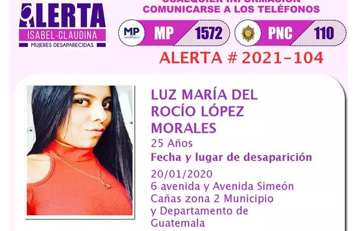 Alerta de desaparición de Luz María del Rocío López Morales.