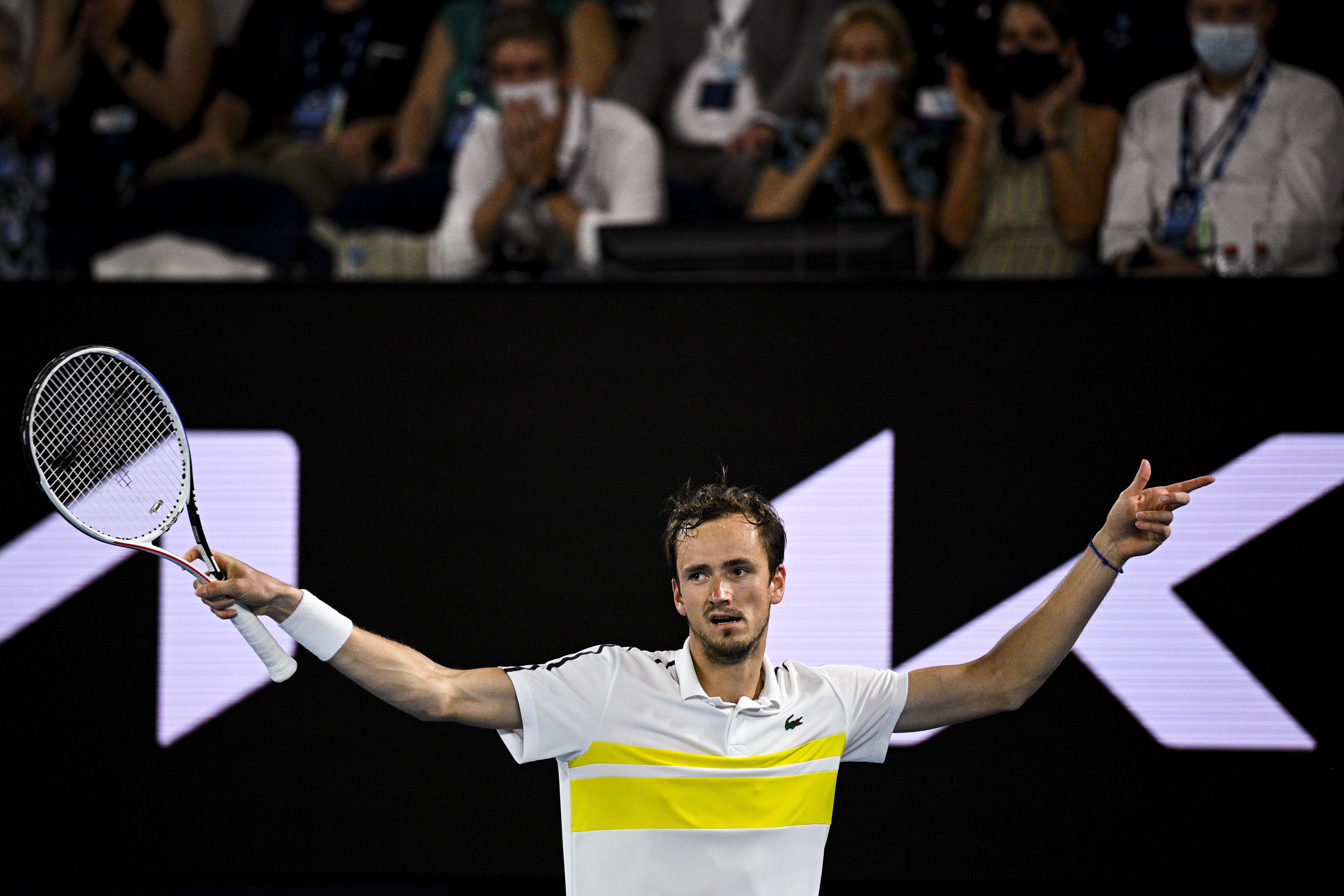 Daniil Medvedev asegura que él no es favorito en la final del Abierto de Australia. Foto Prensa Libre: EFE.