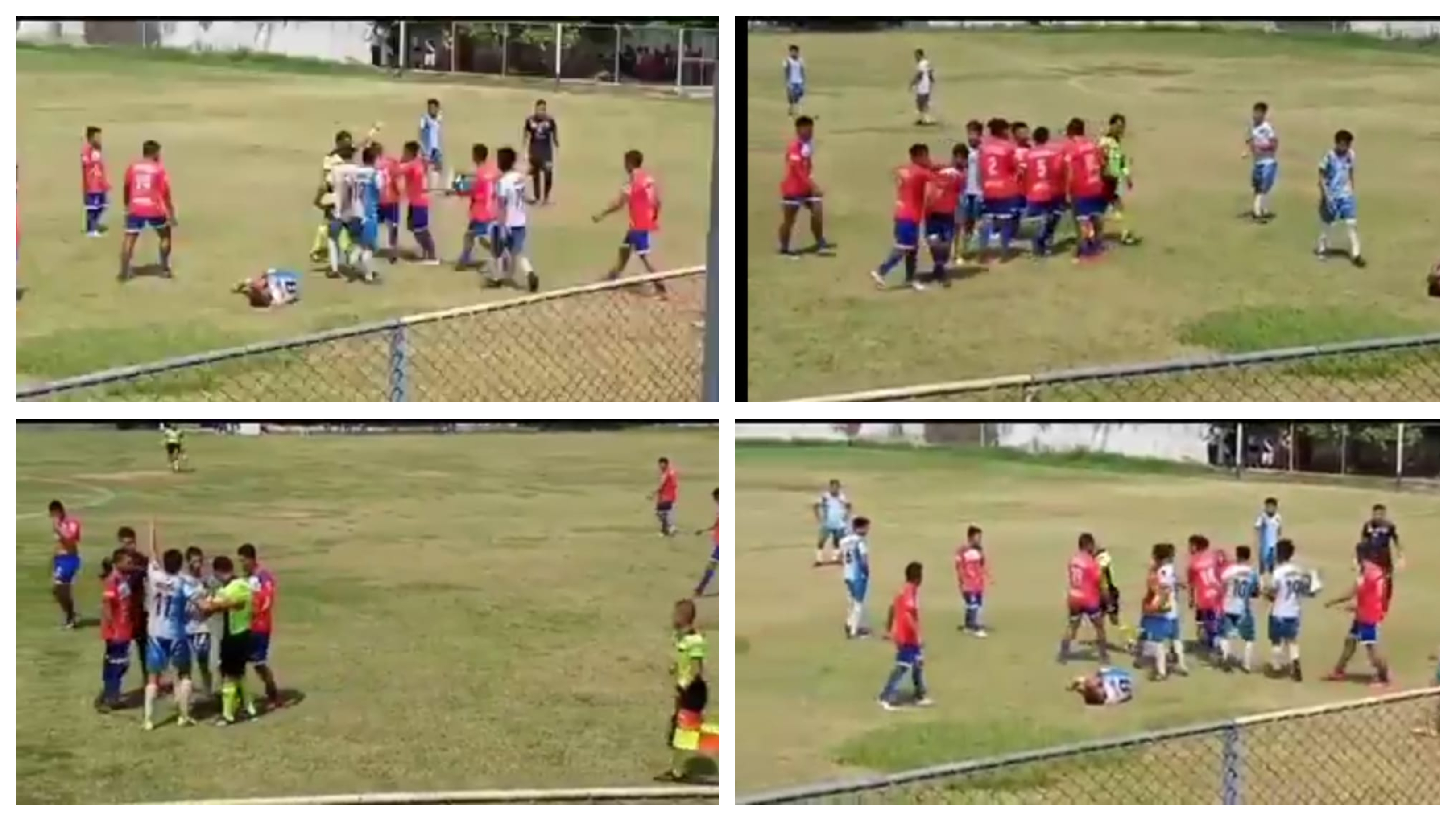 Árbitro del juego de Ocos y San Lorenzo sufre agresión en pleno partido. (Foto redes).