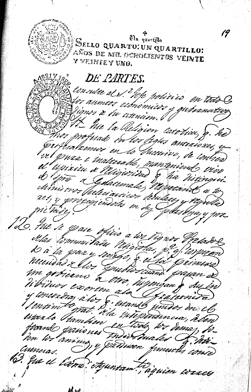 Acta de independencia de Guatemala 15 septiembre 1821