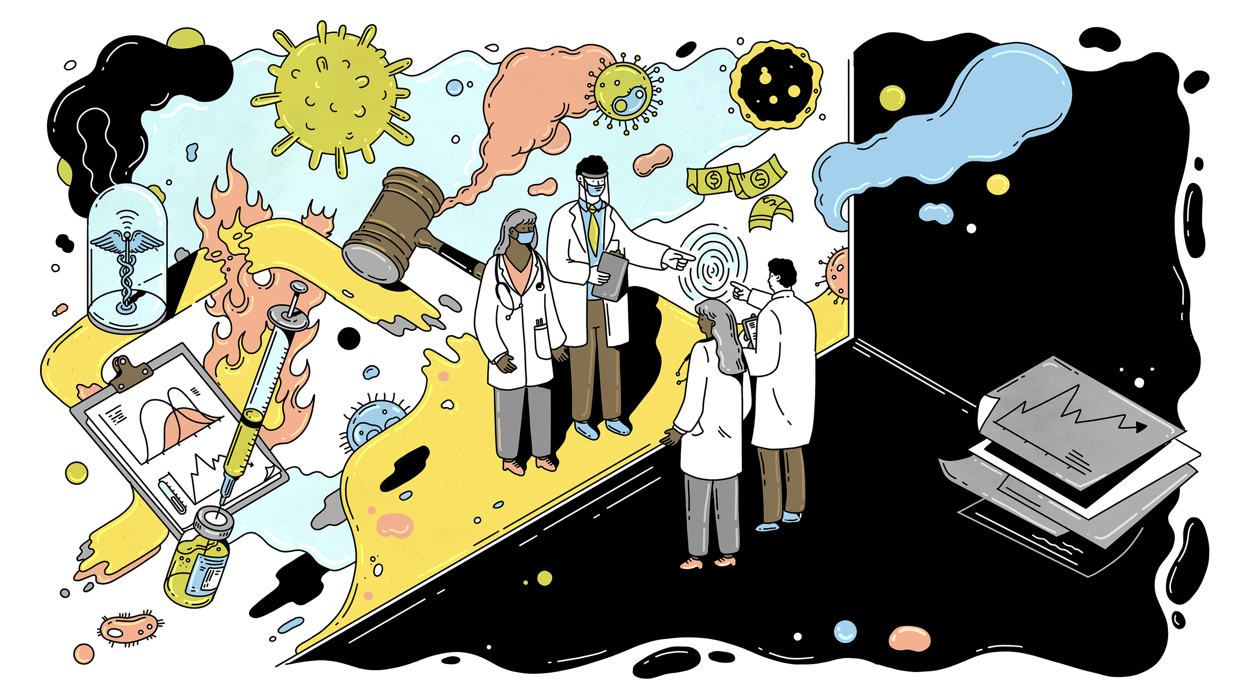 Ilustración de Kathieen Fu, para The New York Times Company.