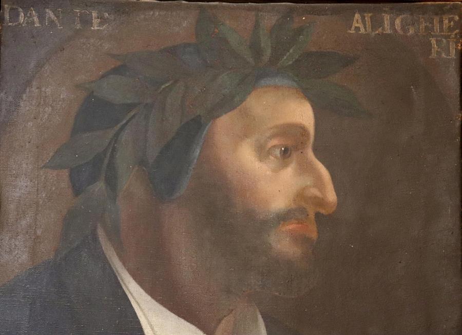 Una pintura aún inédita que data de entre 1500 y 1600,  representa al poeta italiano Dante Alighieri completamente diferente a la iconografía oficial. (Foto Prensa Libre: EFE)