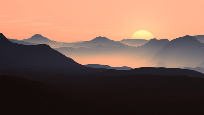 Montaña con bruma al atardecer en California. (Foto Prensa Libre: Tomada de 20Minutos.es) 