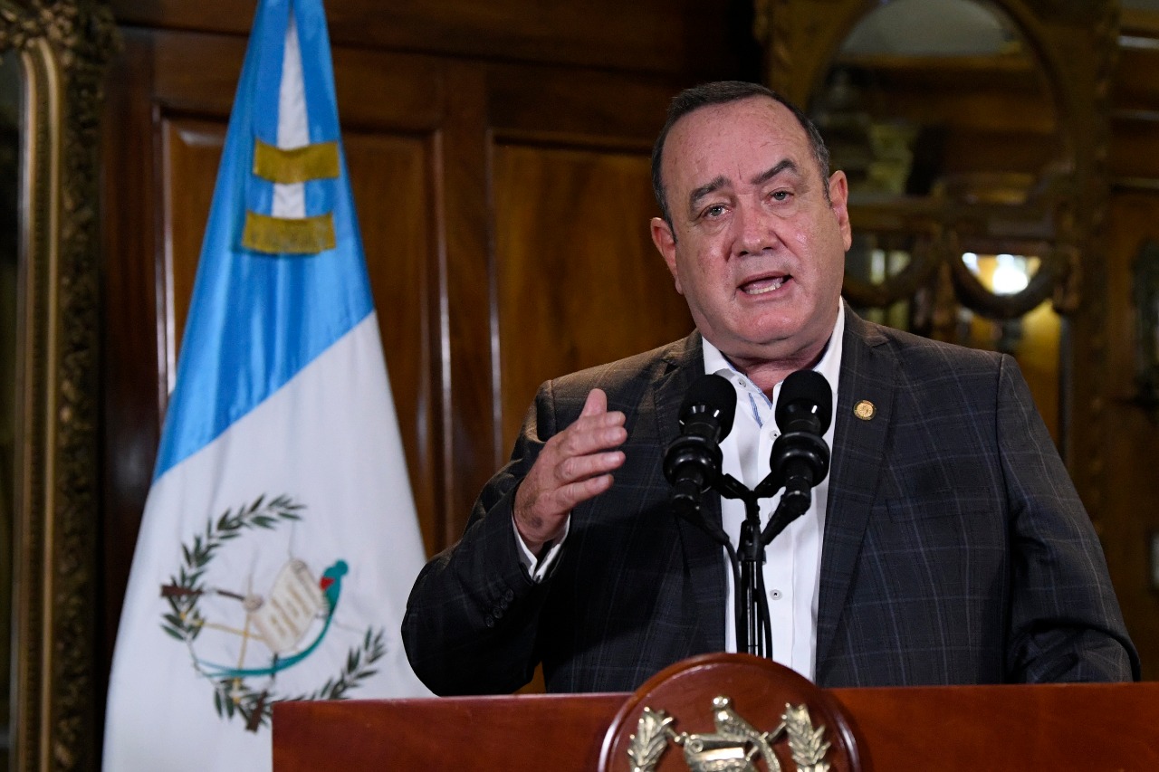 Presidente Alejandro Giammattei en un mensaje a la nación. (Foto: Presidencia)
