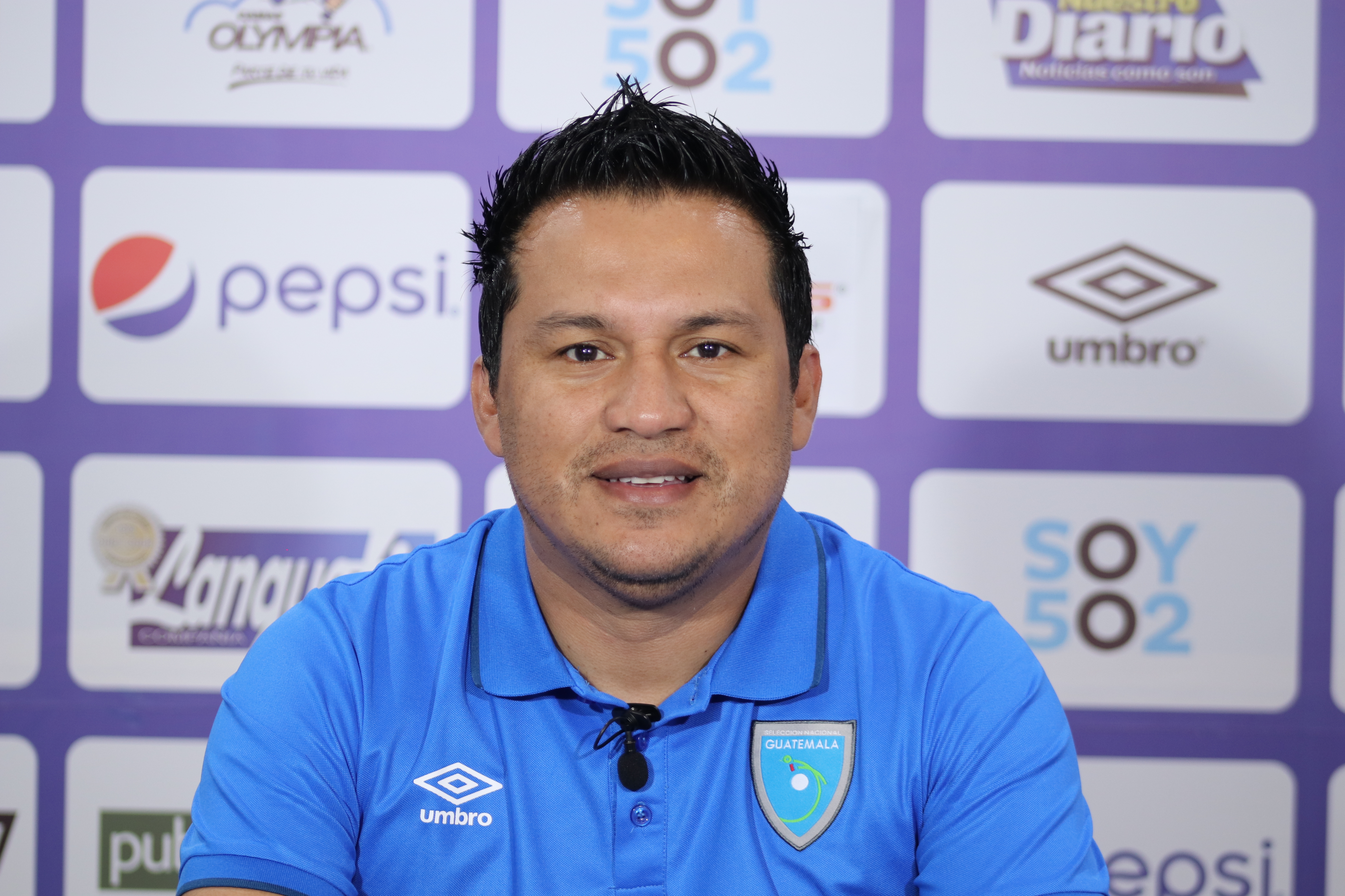 El técnico de la Selección de Guatemala, Amarini Villatoro, habló en conferencia de prensa vía zoom antes de enfrentar a Curazao. (Foto archivo Fedefut).