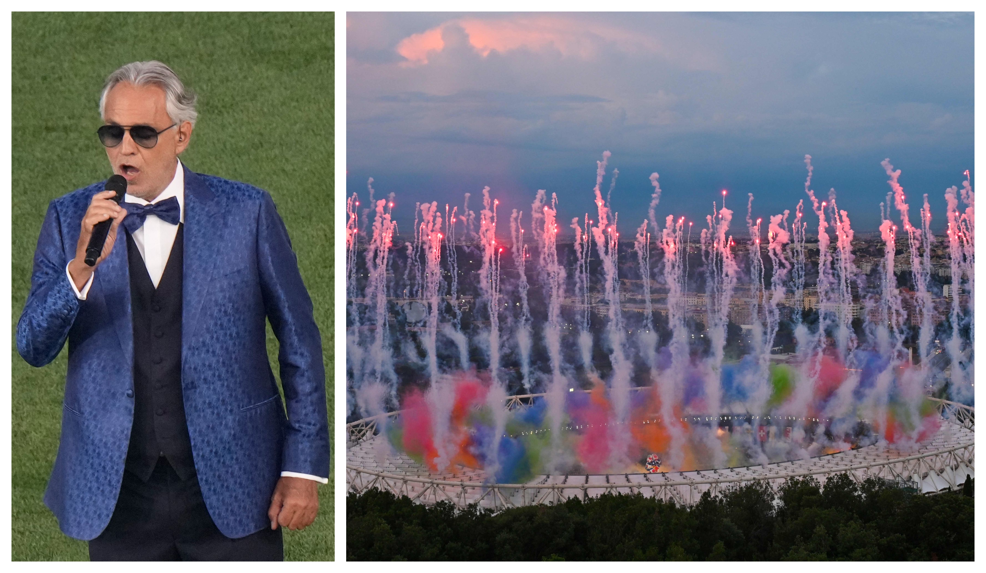 Andrea Bocelli cautivó en la inauguración de la Eurocopa. (Foto Prensa Libre: AFP)