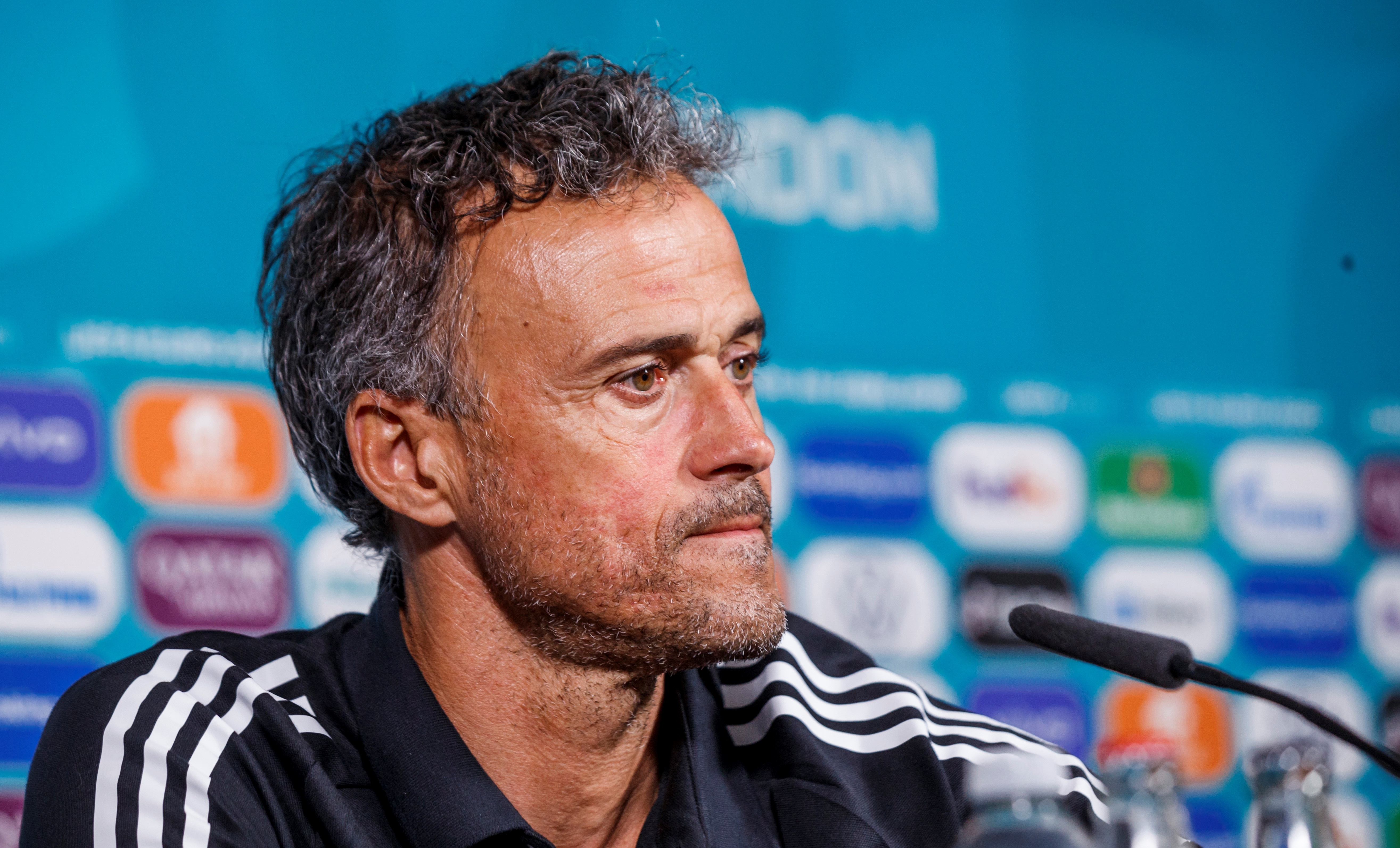 El seleccionador español de futbol, Luis Enrique Martínez, durante la rueda de prensa ofrecida este lunes en Londres. (Foto Prensa Libre: EFE).