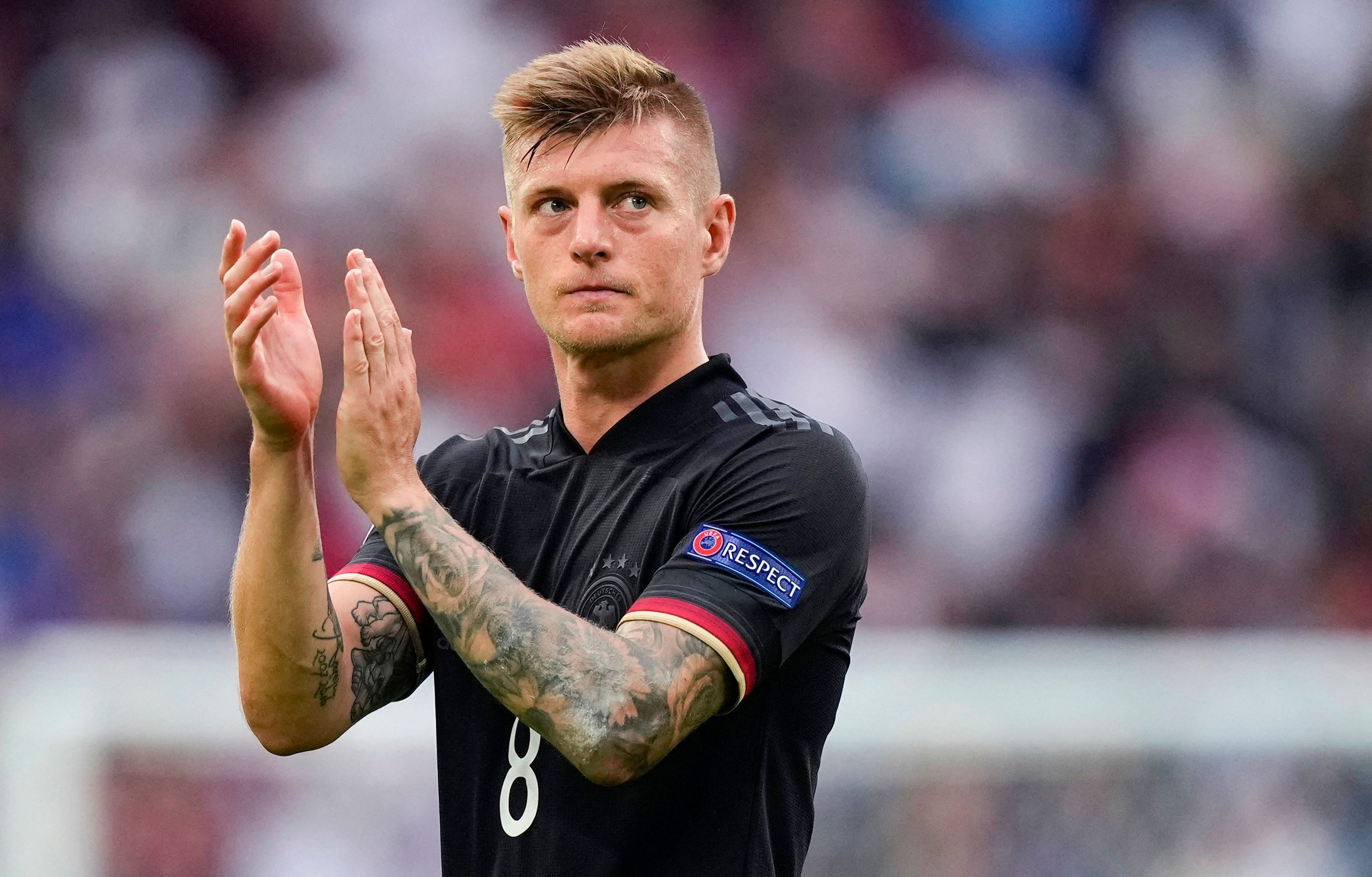 Toni Kroos se despidió de su selección en la Eurocopa. (Foto Prensa Libre: AFP)