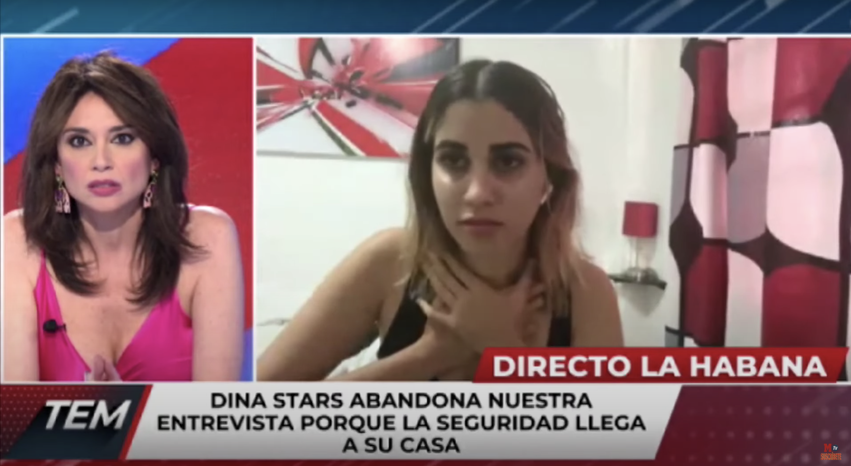 Dina Stars fue detenida en plena entrevista por autoridades policiacas de Cuba. (Foto Prensa Libre: Marca/YouTube)