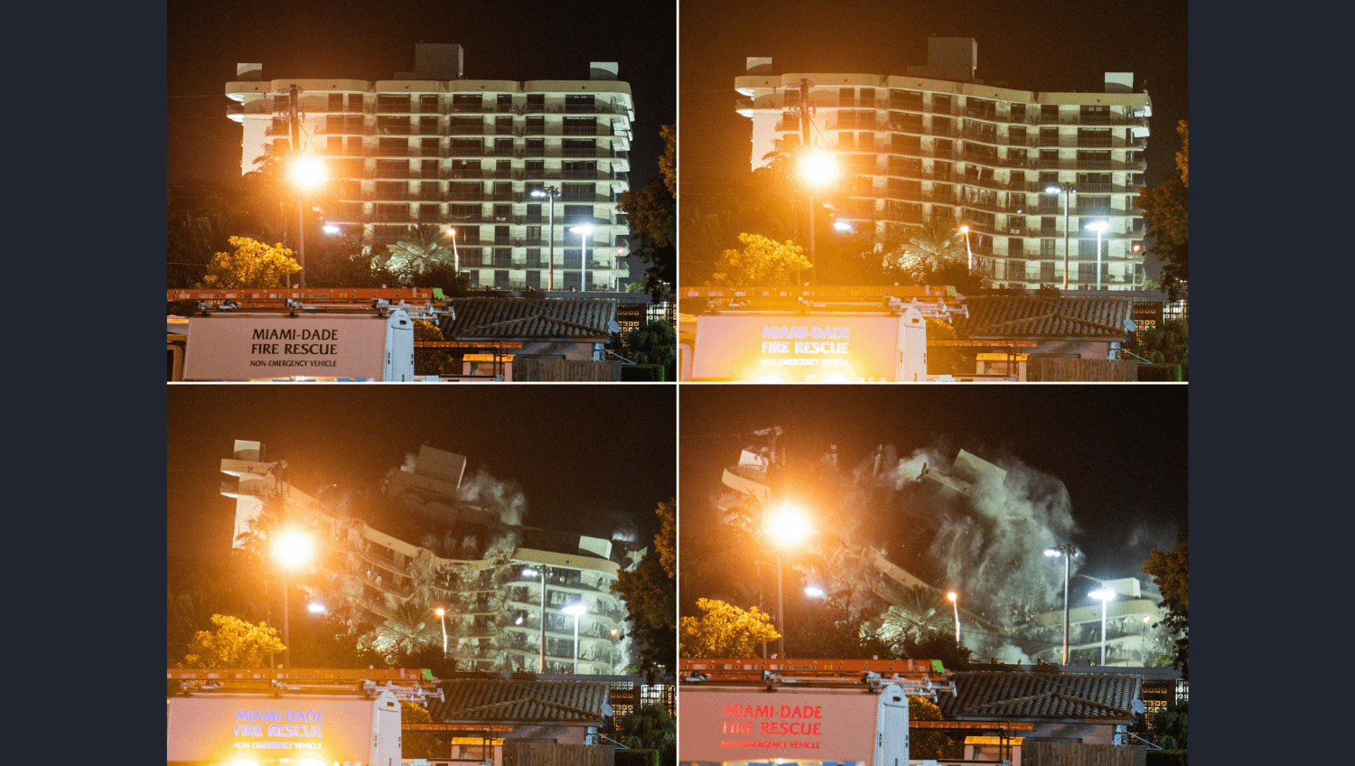 El edificio fue demolido ante el riesgo de la llegada de una tormenta tropical. (Foto: AFP) 