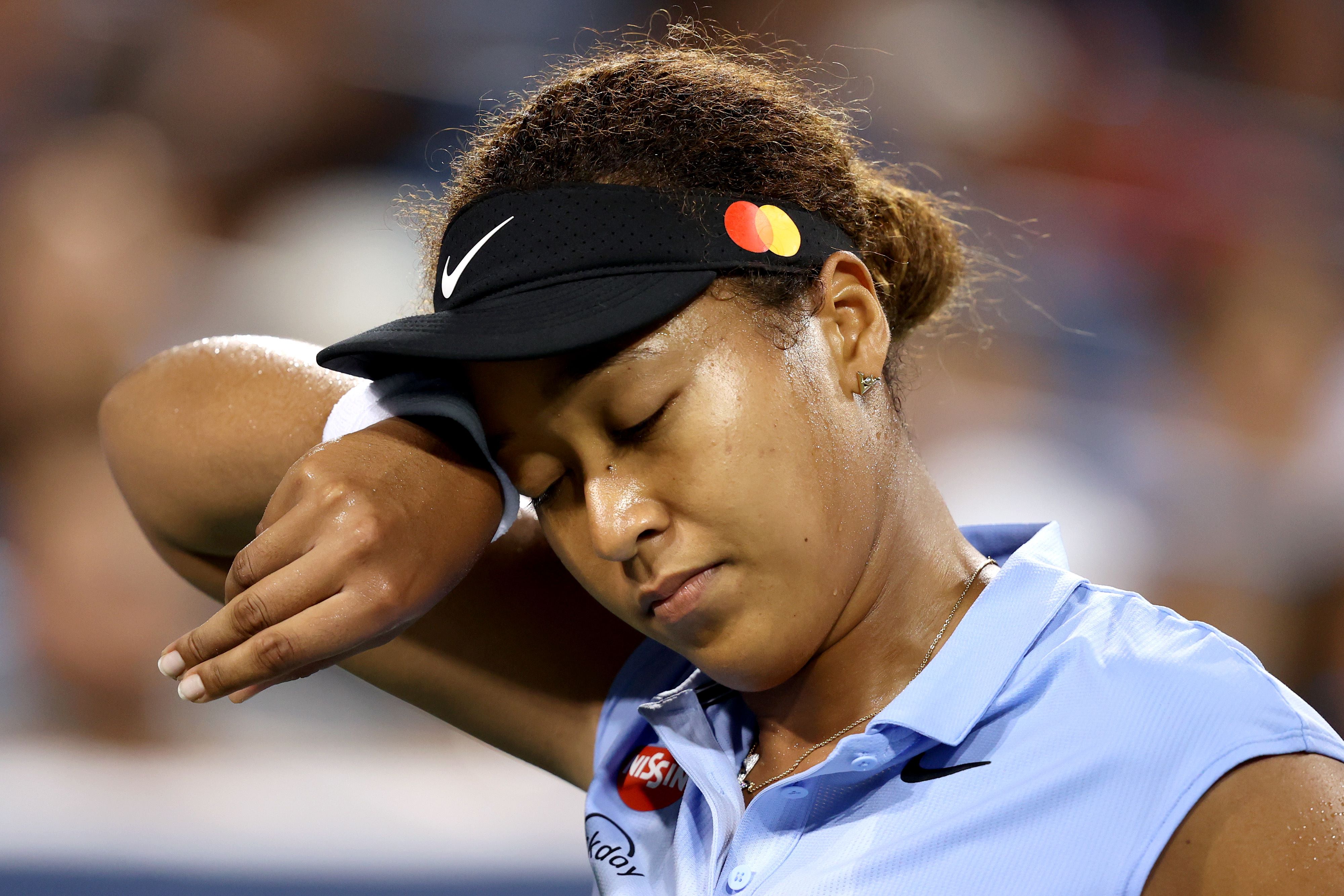 Naomi Osaka, de Japón,  cayó frente a Jill Teichmann, de Suiza, en el partido tercera ronda del torneo de tenis WTA 1000 de Cincinnati. (Foto Prensa AFP).
