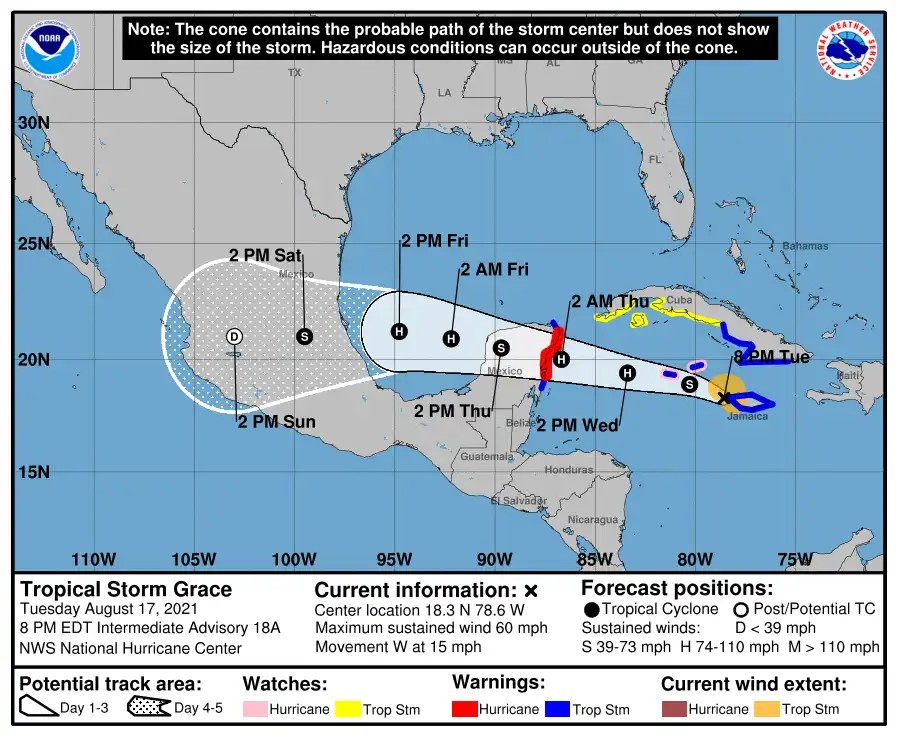 El Insivumeh monitorea la tormenta tropical Grace. (Foto Prensa Libre: Insivumeh) 