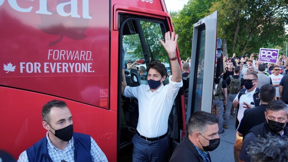 Justin Trudeau está en campaña para las elecciones del 20 de septiembre.