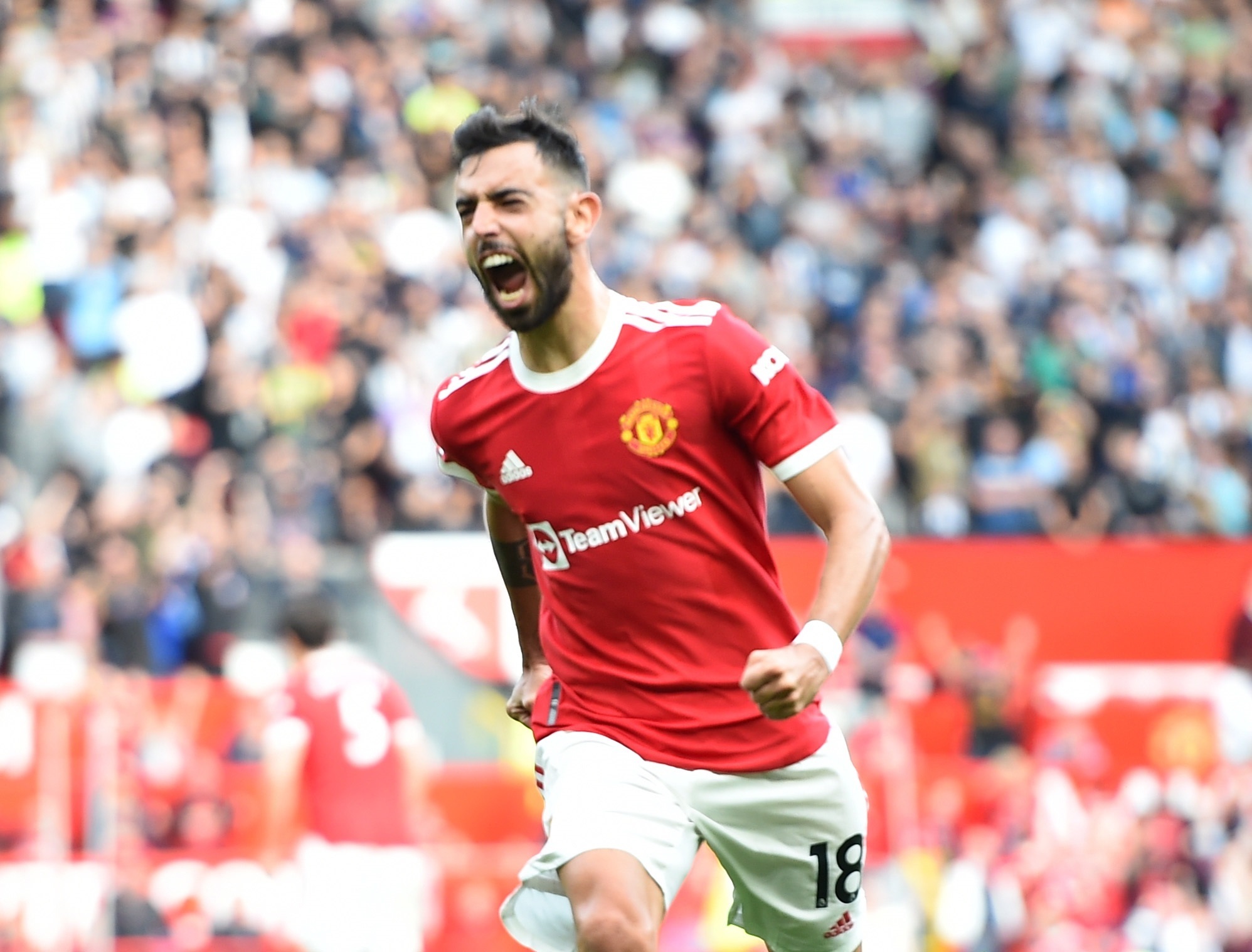 Bruno Fernandes, jugador del Manchester United. (Foto Prensa Libre: EFE)