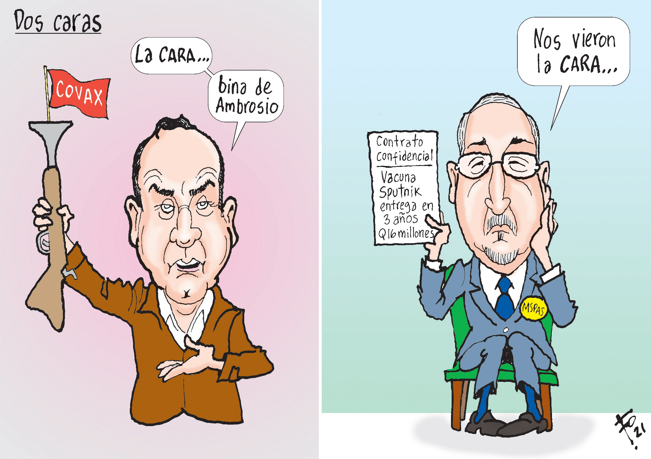 Personajes: Alejandro Giammattei y Francisco Coma.