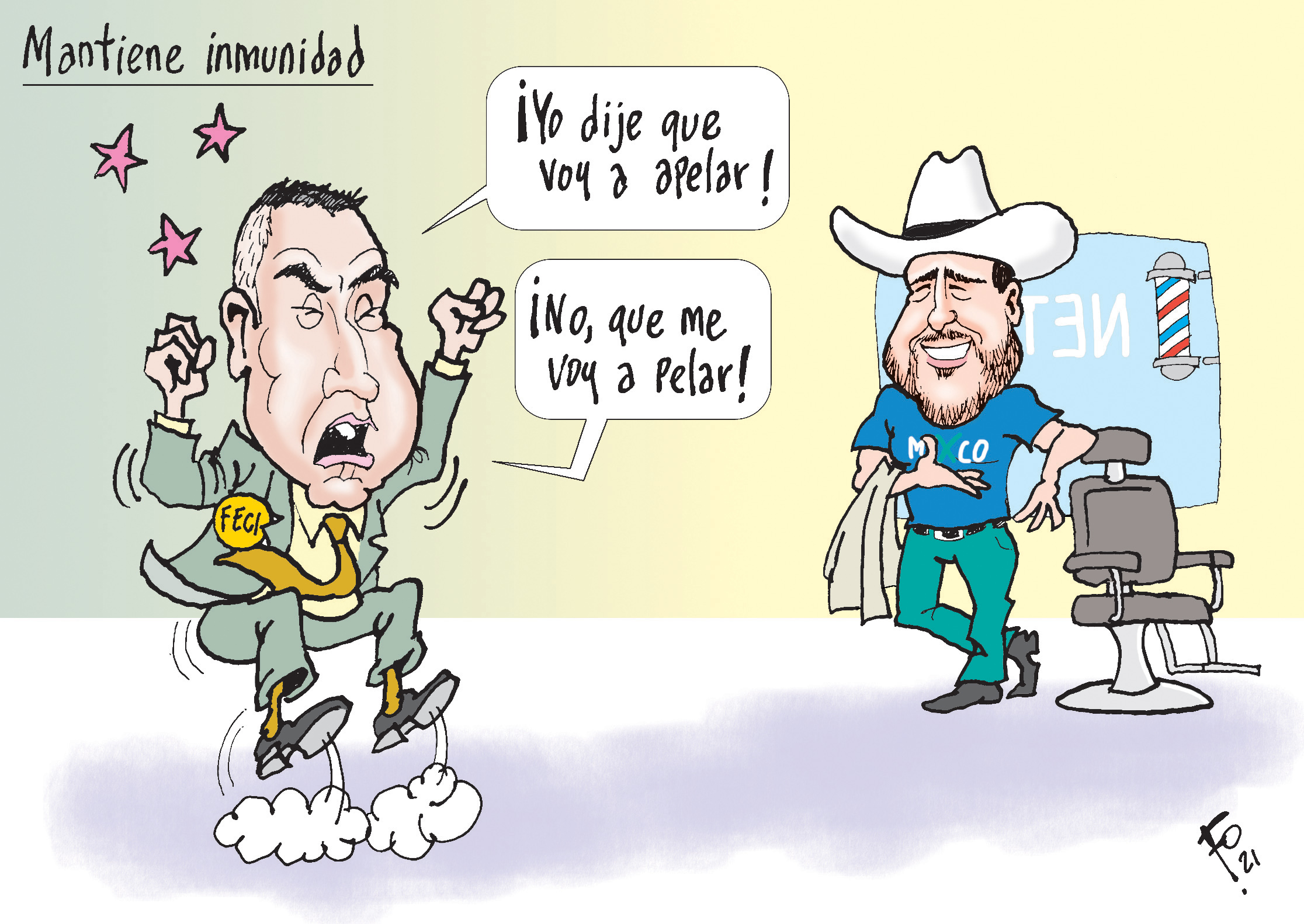Personajes: Rafael Curruchiche y Ernesto Bran.