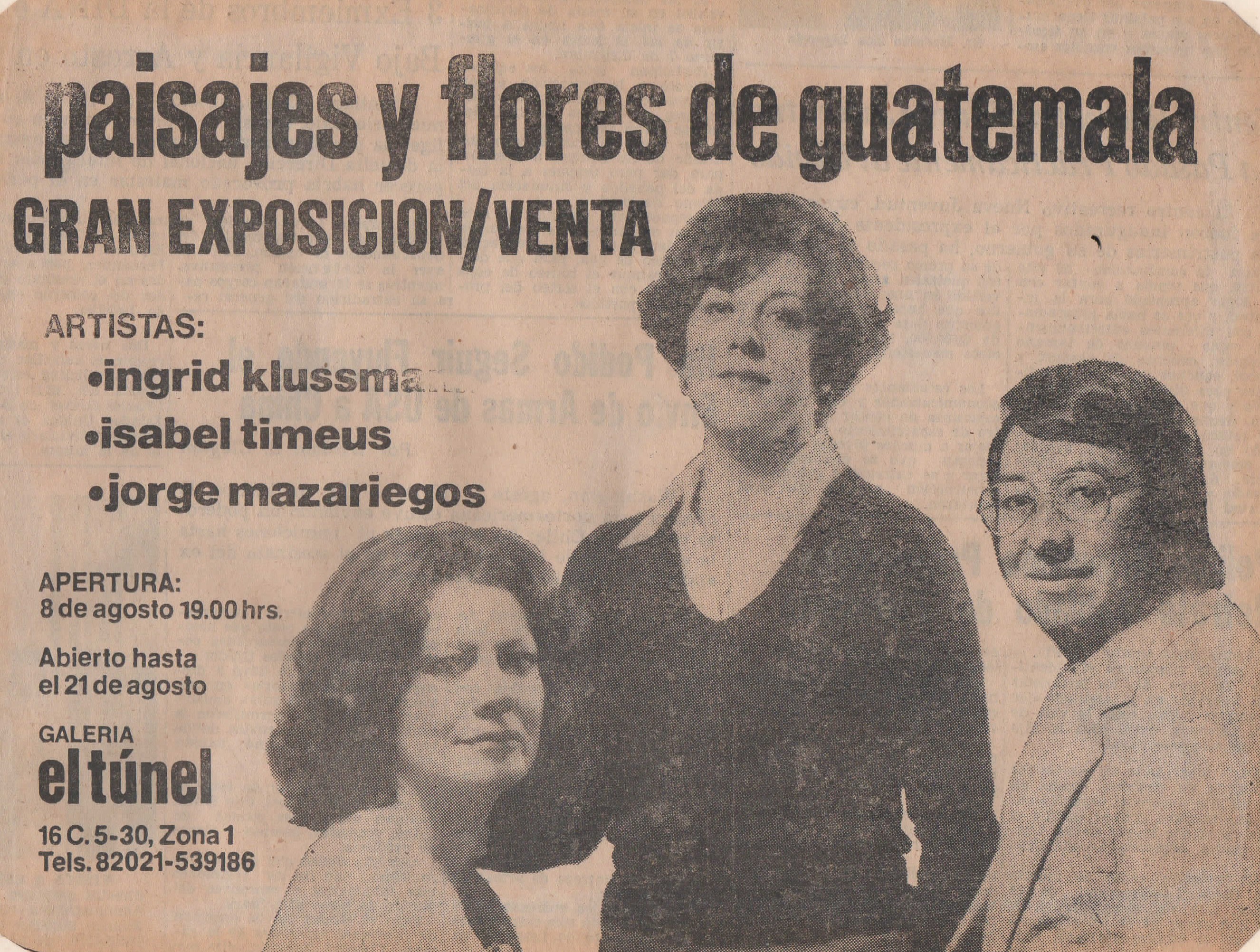 Ingrid Klüssmann era allegada a un círculo de importantes artistas guatemaltecos.