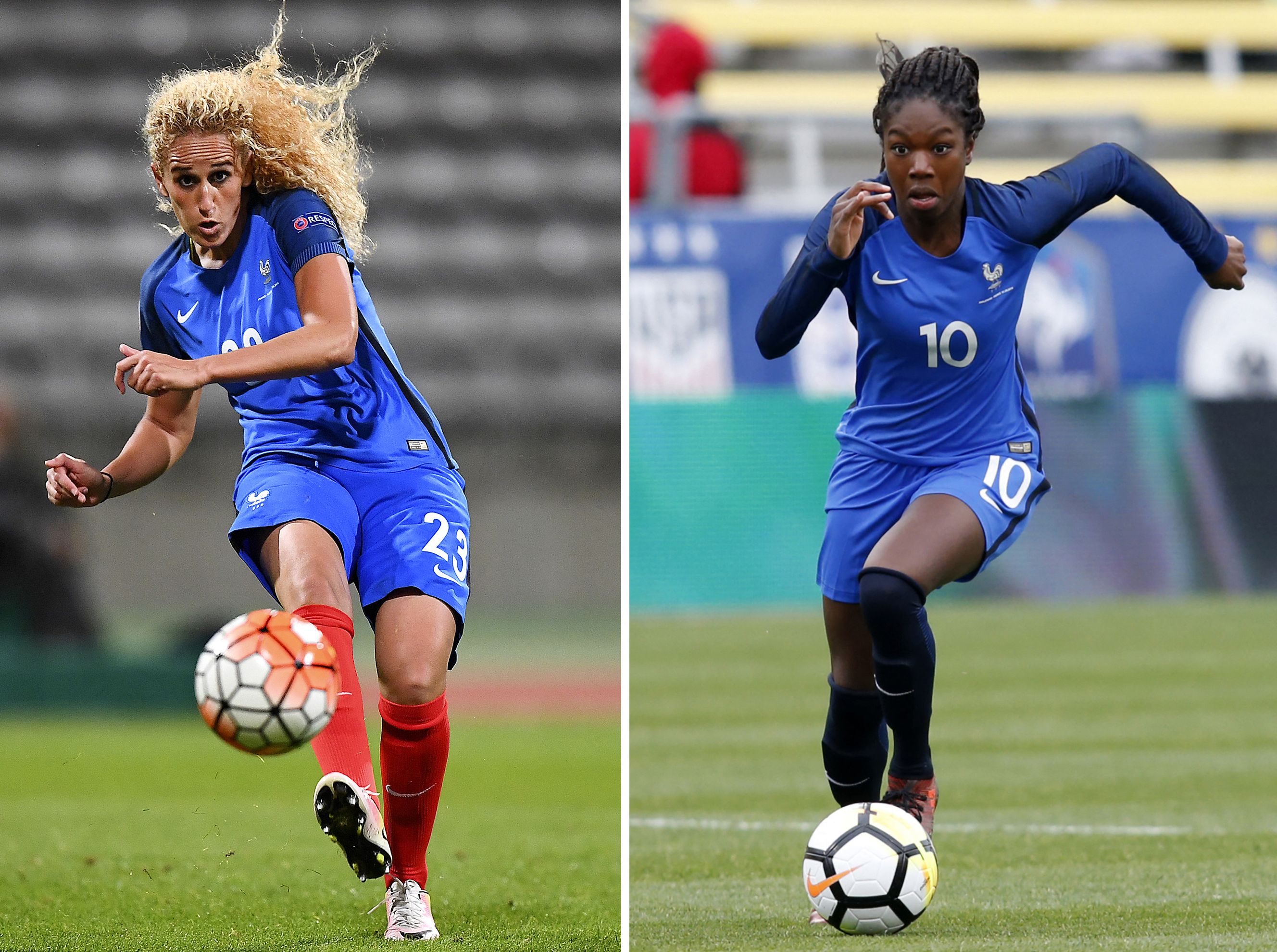 Kheira Hamraoui y Aminata Diallo, jugadoras del PSG femenino han estado en medio de la polémica por una supuesta agresión a la primera. Foto Prensa Libre: AFP.