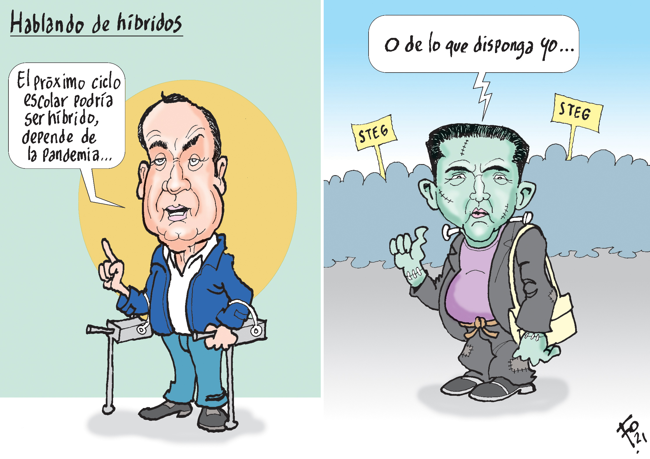 Personajes: Alejandro Giammattei y Joviel Acevedo.