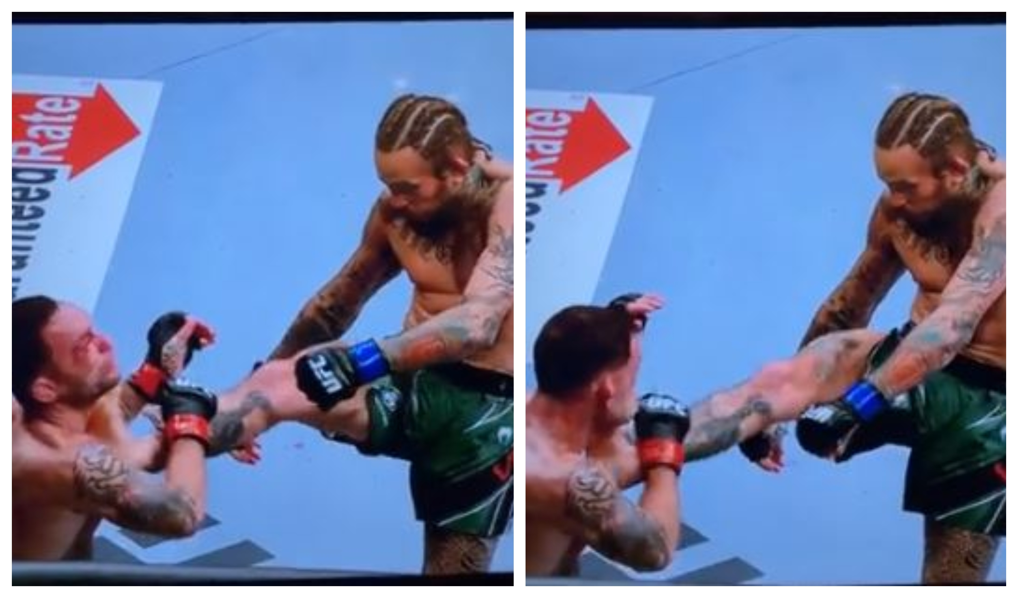 Frankie Edgar recibió un golpe que lo mandó a la lona en la UFC. (Foto Prensa Libre).