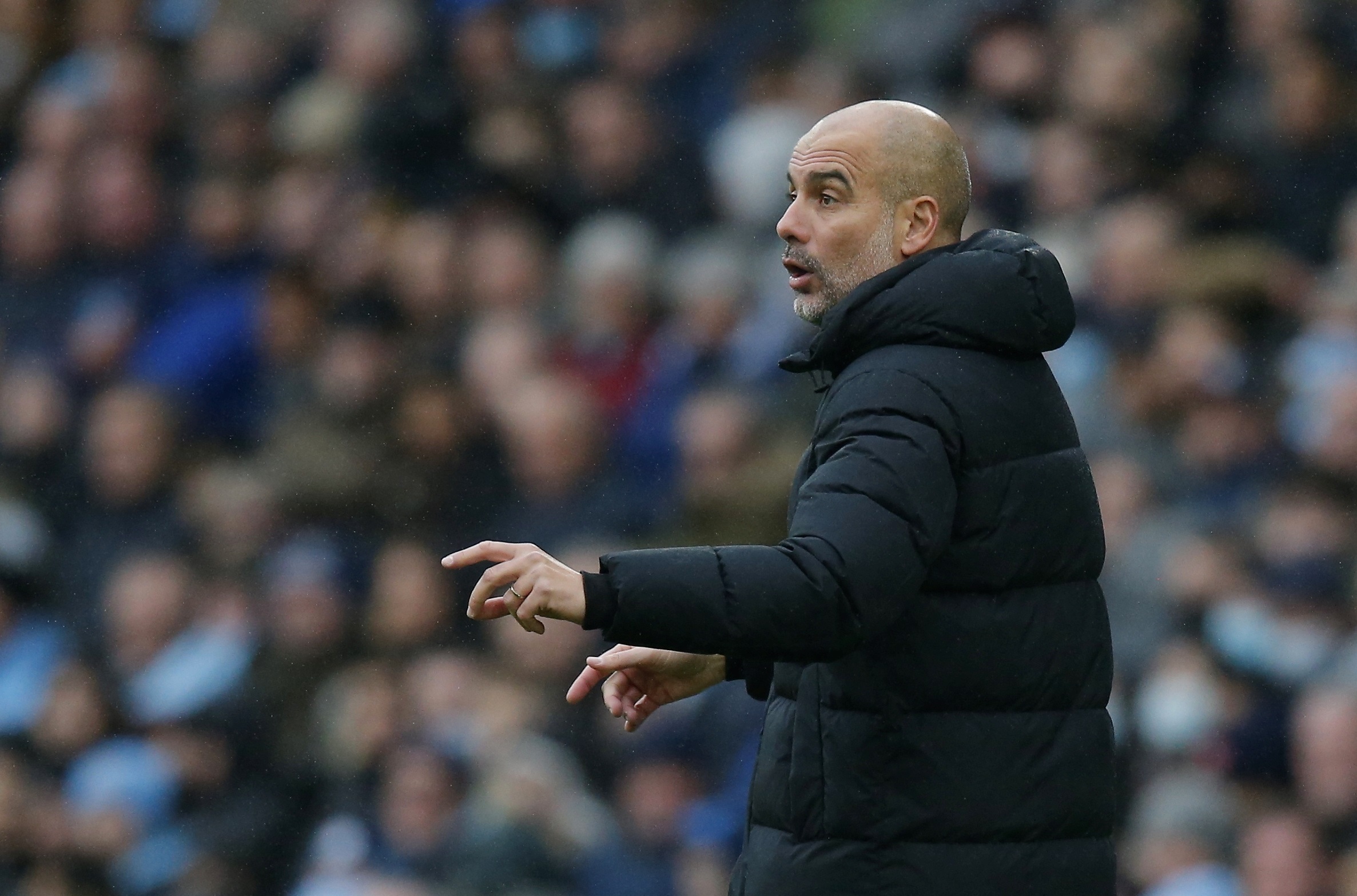 El entrenador del Manchester City Pep Guardiola dio positivo de covid-19 y no estará para el juego de Copa Inglaterra. Foto Prensa Libre: EFE.