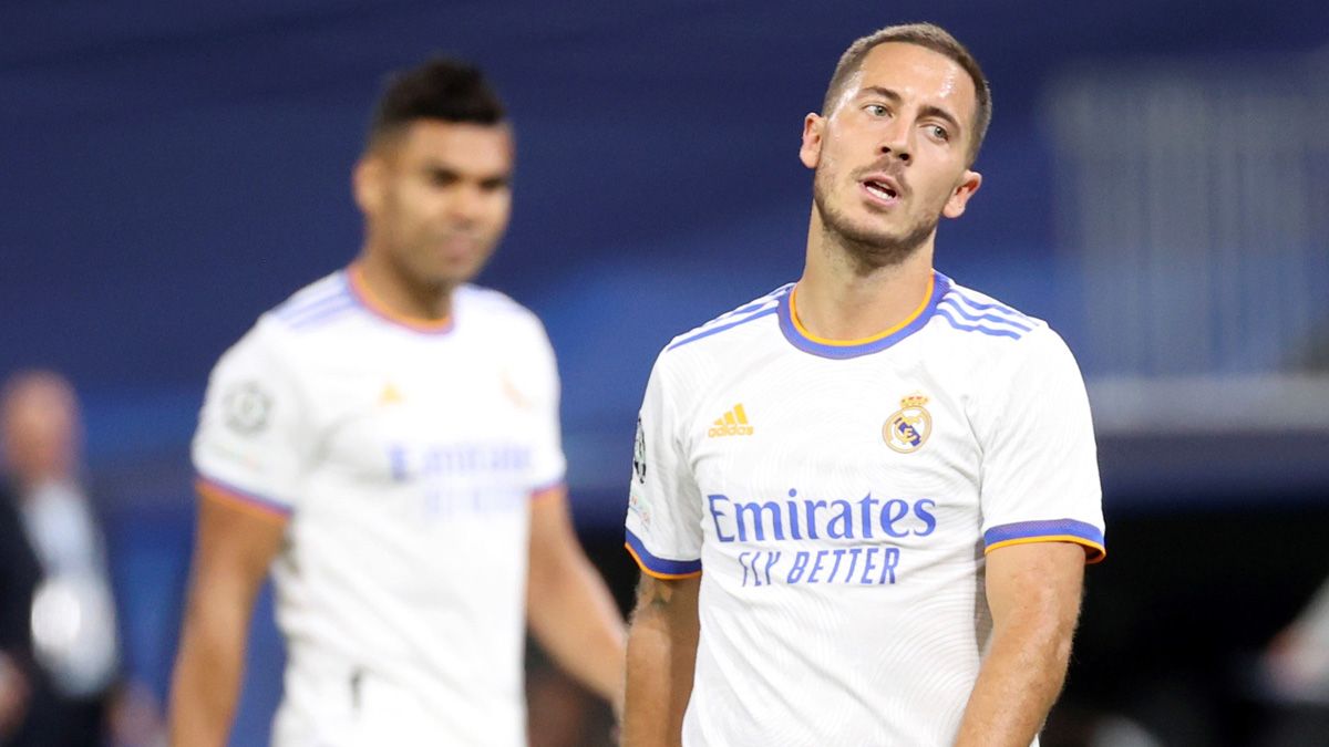 Eden Hazard podría tener la oportunidad de acompañar en el ataque a Vinicius Jr. frente al Cádiz. (Foto redes).