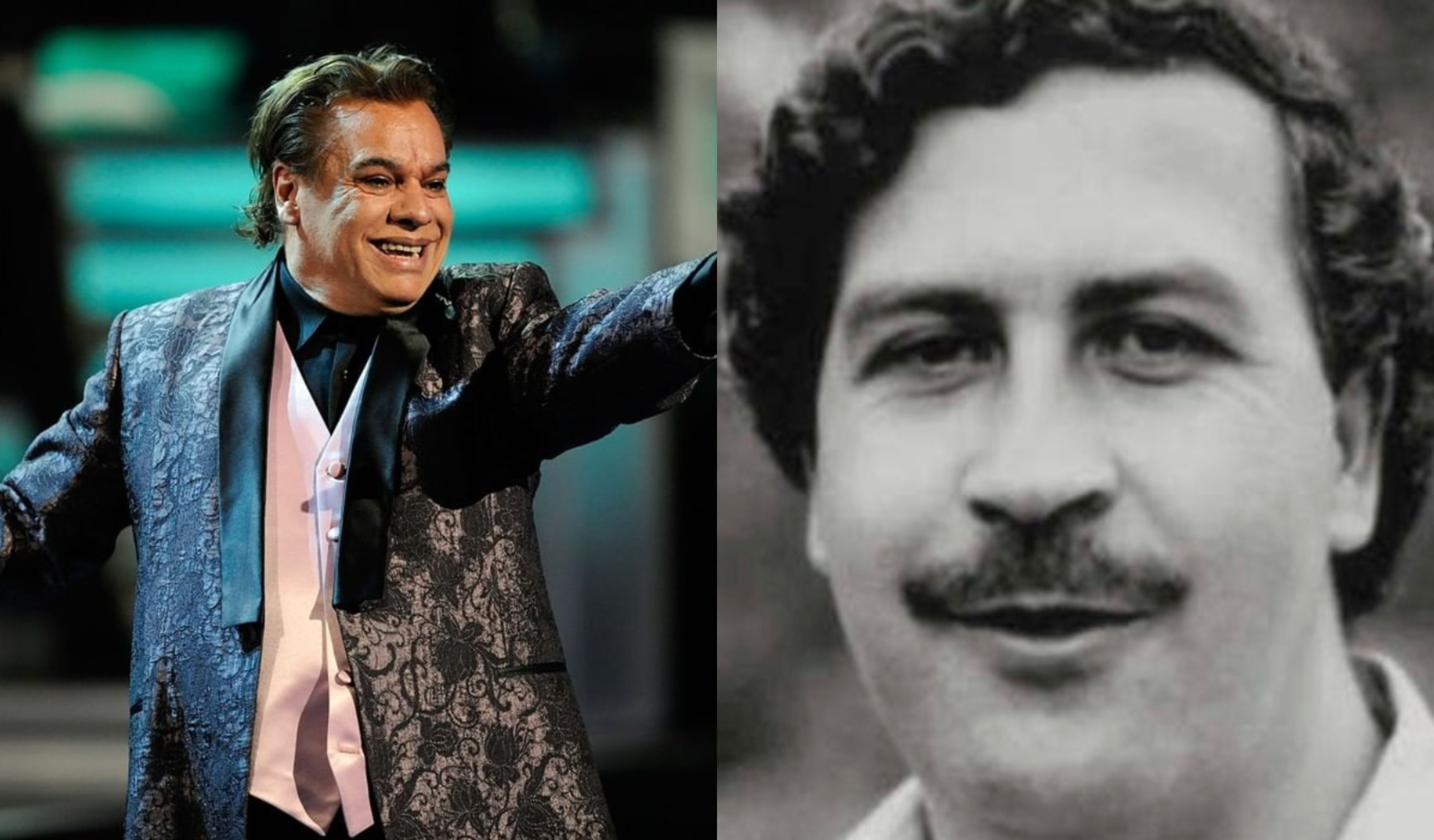 Juan Gabriel presuntamente llegó a cantar en una reunión privada de Pablo Escobar. (Foto Prensa Libre: @soyjuangabriel_/Instagram y Crimen+Investigaciones)