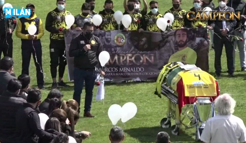 El club de Marquense le dijo adiós a su jugador Marcos Menaldo. (Foto Prensa Libre: Captura video Facebook Milán: TV)