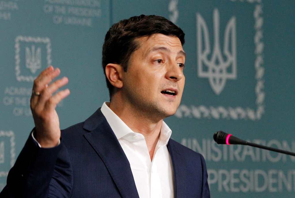  El presidente de Ucrania, Volodímir Zelensky, durante una conferencia. (Foto Prensa Libre: EFE)