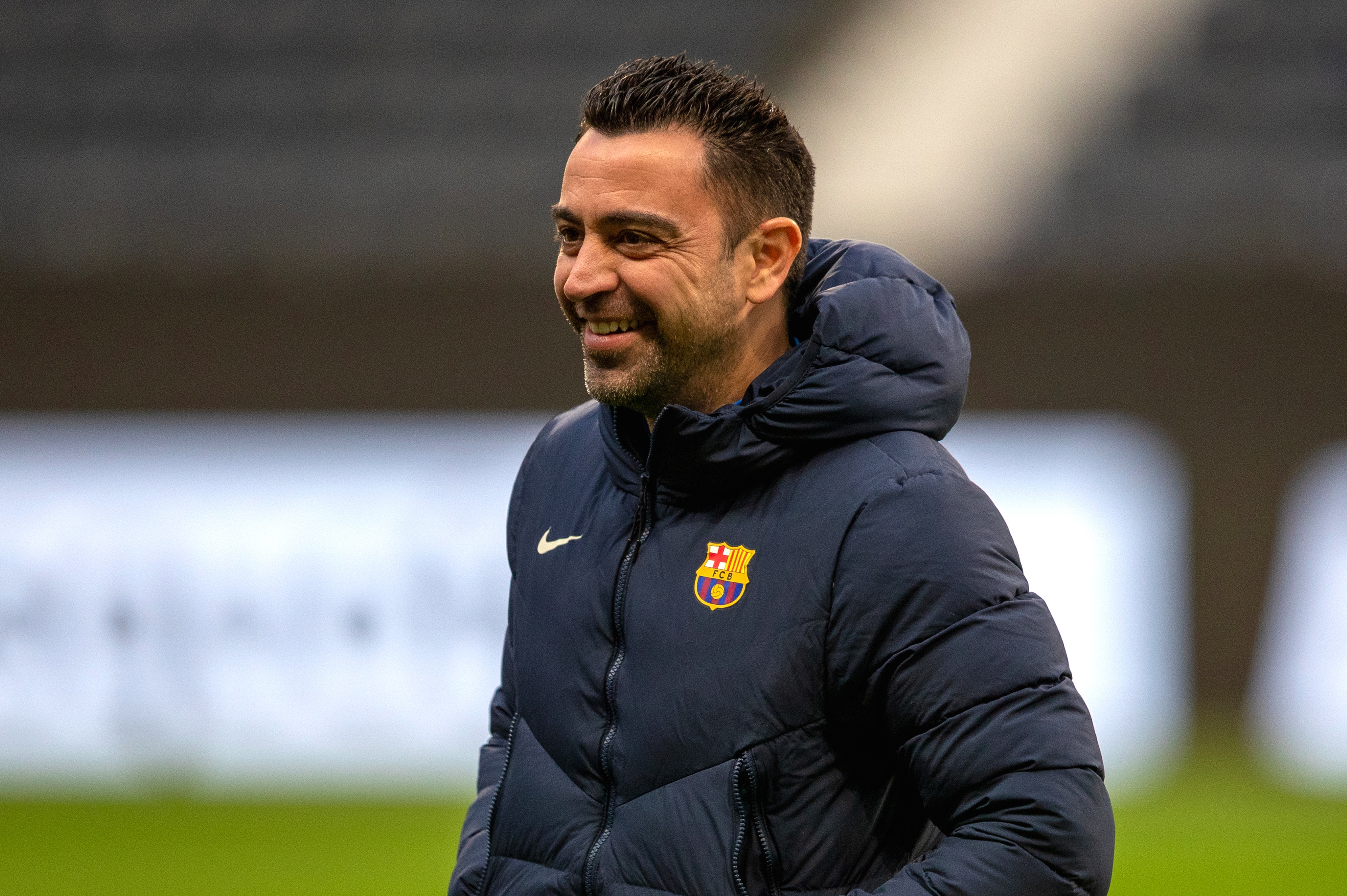 Xavi Hernández, durante el entrenamiento culé este miércoles en Alemania. (Foto Prensa Libre: EFE)