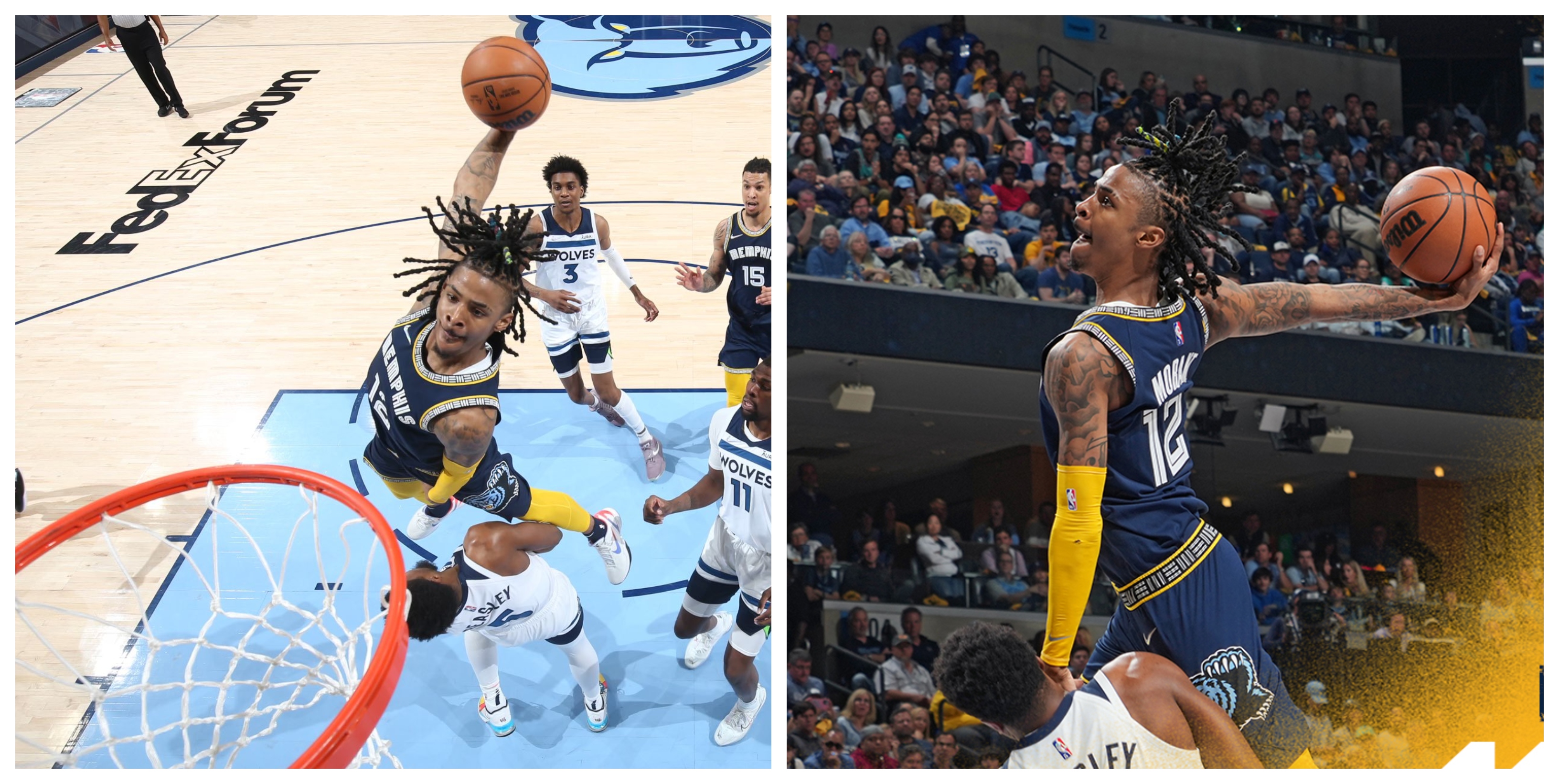 Ja Morant, jugador de los Memphis Grizzlies. (Foto Prensa Libre: NBA y @memgrizz)