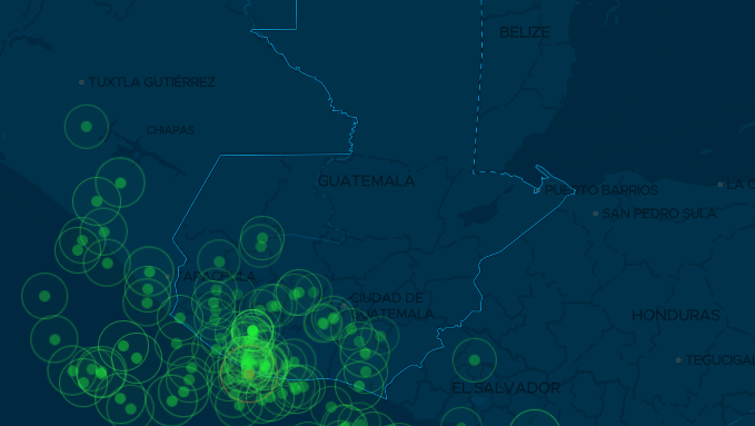 Foto de actividades sísmicas en Guatemala