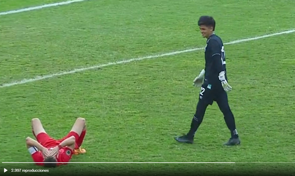 Jorge Moreno, guardameta de la Selección Sub 20 de Guatemala. (Foto Prensa Libre: Captura video)