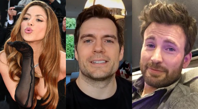 Shakira, Henry Cavill y Chris Evans