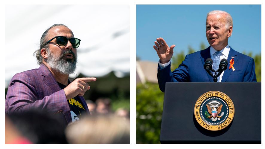 Manuel Oliver y Joe Biden