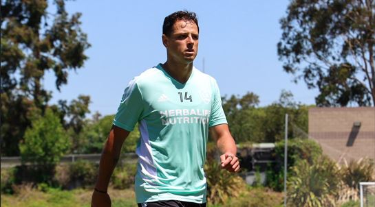 'Chicharito' Hernández, jugador del LA Galaxy. (Foto Prensa Libre: @LAGalaxy_Es)