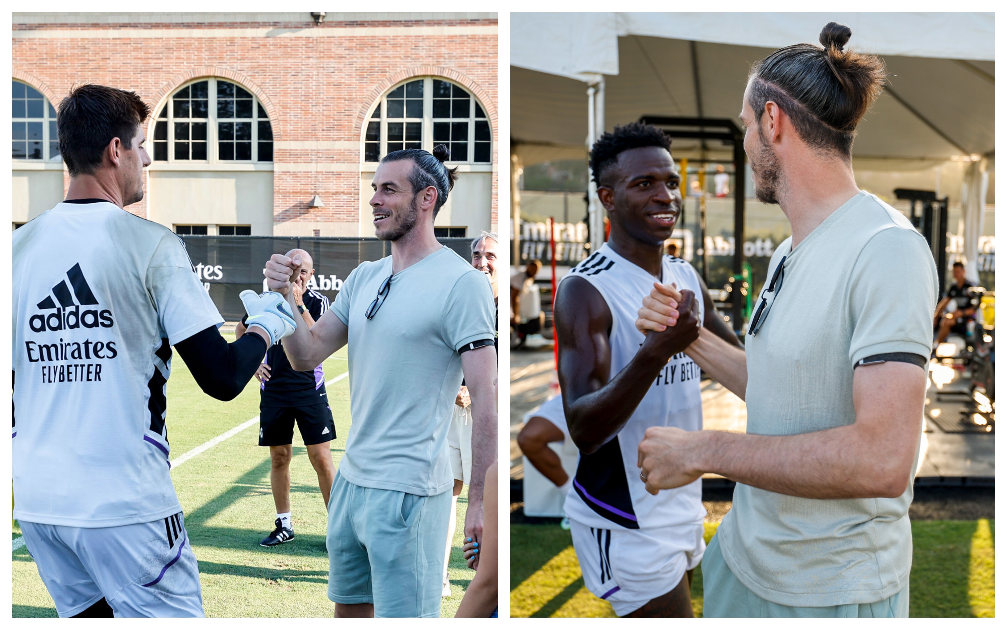 Gareth Bale en su visita al Real Madrid, en Los Ángeles. (Foto Prensa Libre: Twitter @realmadrid)