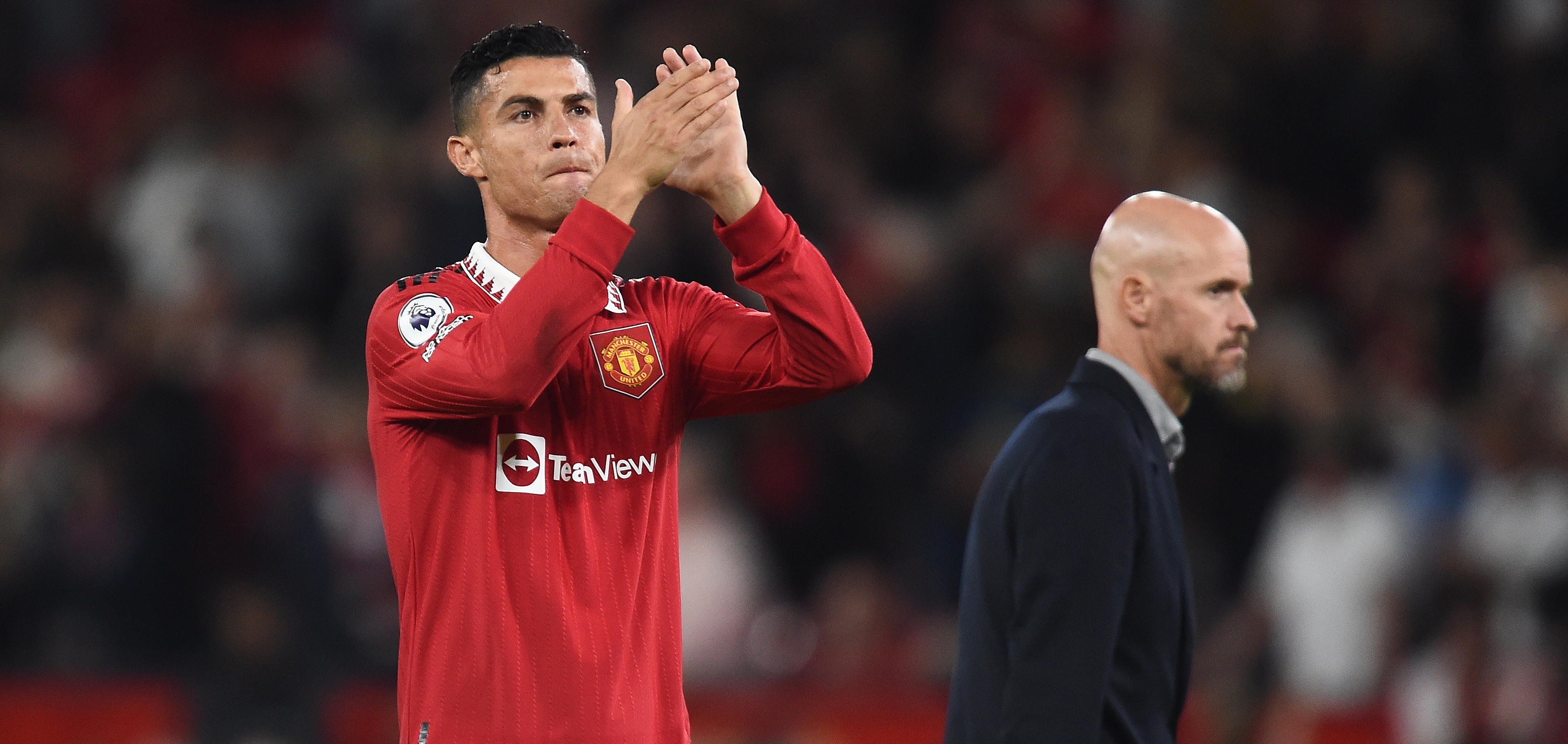 La relación entre CR7 y Ten Han no ha sido la mejor desde que el técnico llegó al Manchester United. (Foto Prensa Libre: EFE)