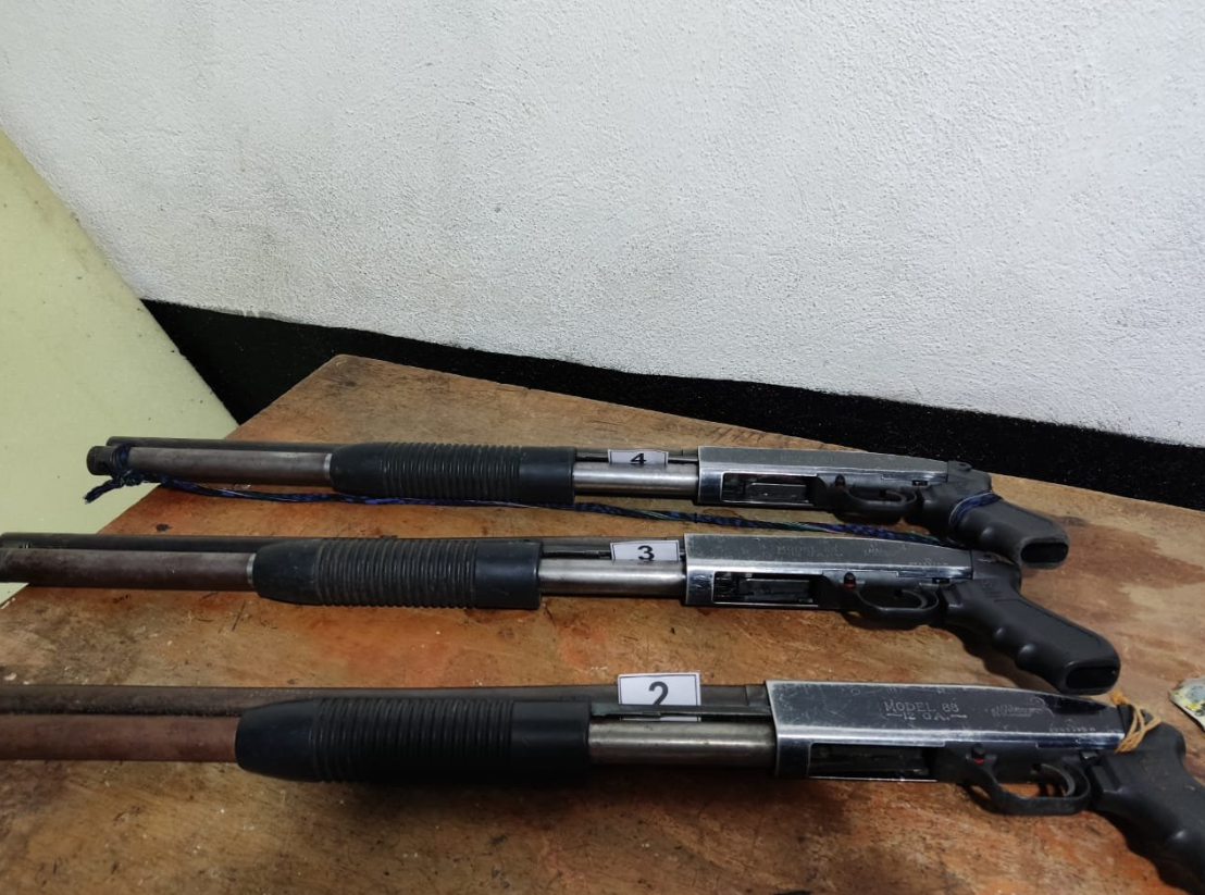 Armas decomisadas en San Juan Cotzal